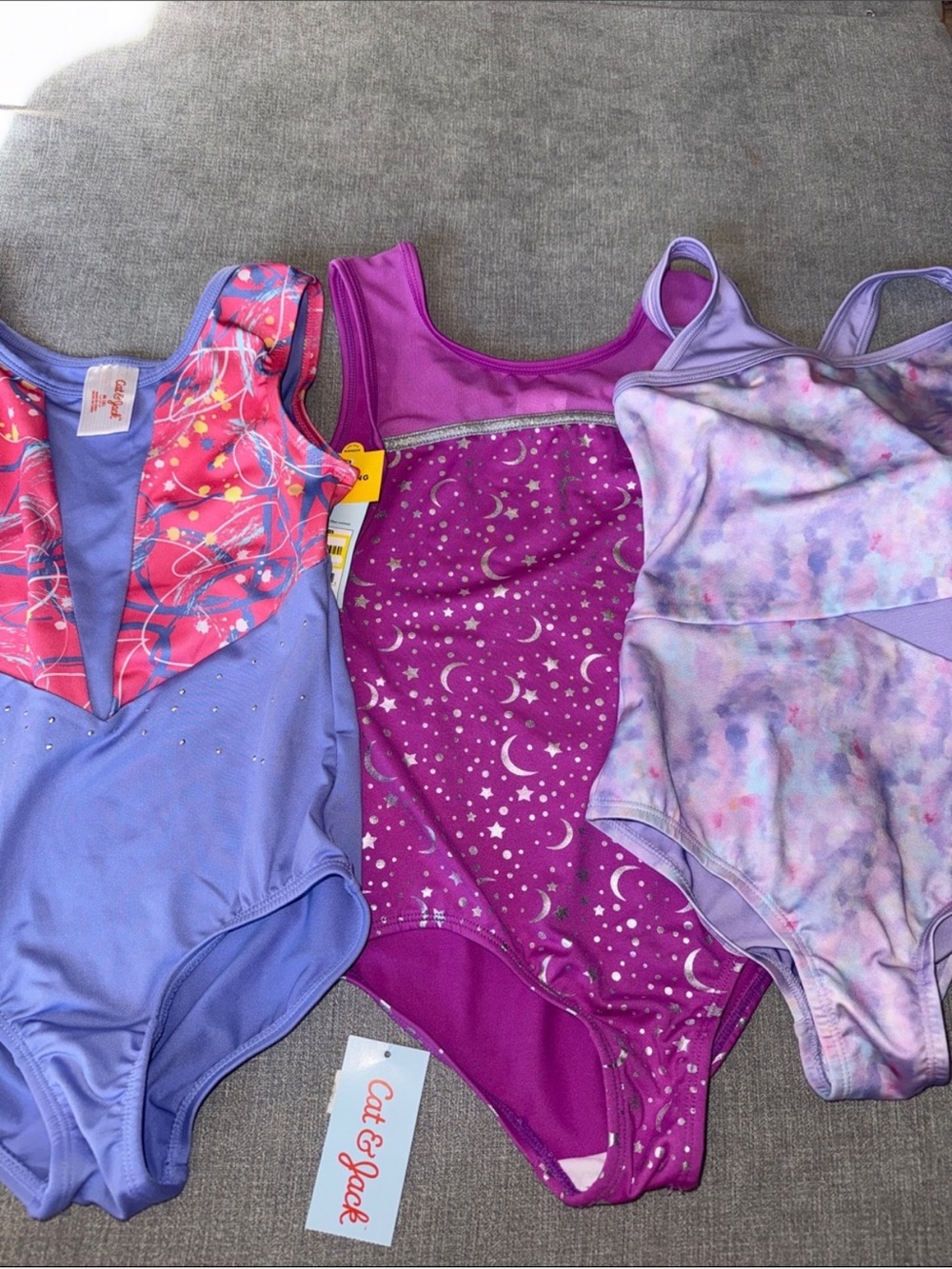 Cat & Jack Girls Gymnastics Leotard Bundle Size M